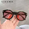 サングラス LIOUMO ファッションダブルブリッジデザインラウンド男性女性ヴィンテージキャットアイドライビンググラス UV400 トレンディな色合い Gafas ソル