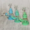 Brilhando no escuro Shisha Hookah Portable Beaker Beaks Tubulação de água Colorido Silicone Bong Fumando Dab Rigs