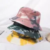 Унисекс ведро рыбалка по пешеходным шляпам двойной градиент рыбак шляпа шляпа хип-хоп бассейн солнцезащитный крем солнце