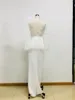 Casual Dresses Sexy Long Dress Women Clothes Turtleneck Empire Floor-Length Embroidery High Street Wedding Prom Party Night Elegant Top