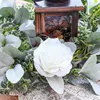 Decorative Flowers & Wreaths 6 7Ft Eucalyptus Garland With Flowers Lambs Ear Greenery White Roses Fake Vines For Wedding Table Ma300P