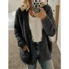 Casaco de pelúcia Mulheres Outono Inverno Casual de Manga Longa Botão Faux Fur Casaco Plus Size Soft Overcoat Overcoat Femme Polting Teddy Outwear 210507