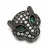 USA Populära DIY smycken 18K guldpläterad koppar leopard huvud charm med micro pave zircon