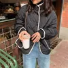 Women's Jackets Women's Lingge Warm Cotton Jacket Loose Versatile Student Clothes Winter Long Sleeve Rac