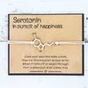 Pulseira de serotonina 5-HT hormona moléculas de dna pulseira de saúde mental pulseira enfermeira jóias para mulheres homens de amizade presente