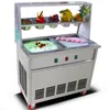 Commercial Double Pan Fried Ice Cream Roll Machine With 5 Tanks And Defrost Plate Fried Yogurt Maker