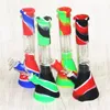 Silicone Bong hookah 11.42'' Beaker Base Water Pipes 14mm female unbreakable bongs Silicon Downstem & Glass Bowl 18mm reclaim catchers