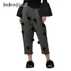 [ Spring Ball Casual Harem Pants For Women Loose Gray Black Fleece Trousers Fashionable Clothing Style 210521