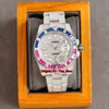 RRF Luksusowe Zegarki 41mm Iced Out Full Diamonds ETA2836 Automatyczny Zegarek Mens Sapphire Rainbow Bezel Diamentowy wybieranie Bransoletka ze stali nierdzewnej Gents Wristwatches