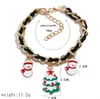 Jul Charm Armband Santa Claus Snowflake Snowman Glove Alloy Tassel Armband för Xmas Dekoration Party Gåva 6 stilar