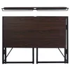 US Stock Folding Computer Furniture Desk Writing Table for Home Office Steel Frame Brown a342781