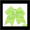 Velvet lint aangepaste boetiek handgemaakte grote 8 inch grote steentjes cheerleading haaraccessoires grosgrain cheer boog met elastische banden 15pcs duot9 92OSD