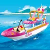 896pcs City Girl Friends Big Garden Villa Model Building Blocks Brick Yacht Playmobil Bricks High Tech Toys For Children Gifts Q0624