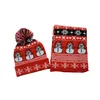 Elegante retrô inverno Natal Papai Noel inverno Beanie Beanie Chapéu e Lenço