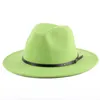 Chapéus de aba larga Mulheres do Panamá sentiram chapéu de jazz Outback Men Cowboy Wool Fedora Winter Cap Gambler Trend Gambler Whole266k