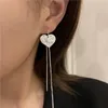 Simple Heart Tassel Long Earrings Korean Style Personality Temperament New pendientes mujer