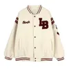 도착 싱글 브레스트 스플케이드 편지 브랜드 의류 폭격기 재킷 여성 느슨한 야구 유니폼 여성 겨울 코트 210804