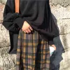 7 colori vintage plaid lana gonne a pieghe elastico a vita alta inverno donna corea gonna di lana streetwear gonna longuette vestiti della ragazza 211120