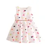 Estate 3 4 6 8-12 anni a forma di cuore Backless Love Print Sunny Princess Dance Ballet Pageant Teenage Kids Party Dress Girls 210625