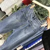 Korea Enkel hög midja Kvinna Flare Jeans Lossa All-Match Wide Benbyxor Femme Casual Streetwear Pantalones Vår 210514