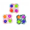 Fidget Dimple Keychain Favorit Vuxen Barn Rodent Pioneer Finger Bubble Silicone Decompression Toy Fingertip Nyckelring