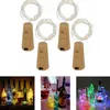 2021 1M 10LED 2M 20LED LAMP Cork W kształcie butelki Czarno światło Szklany Wino LED LED Drut sznurkowy na świąteczny ślub Halloween