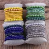 Beaded Strands MD Fashion Designer Beaded Bracelet Set 9pc Glass Crystal Multi Stack Bracelets For Women Jewelry2616