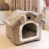 Lits pour chats meubles pliables sommeil profond maison pour animaux de compagnie intérieur hiver chaud lit confortable pour petit chien chaton Teddy chenil confortable Suppl183m