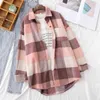 Spring Women Big Plaid Full Sleeve Thick Warm Woolen Shirt Jacket Winter Oversize Tops Stylish Girl Casual Outwear T0N444T 211112