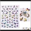 Other Decorative Stickers Fashion Gradient Nail Sticker 3D Laser Multi Design Butterfly Type Womens Manicure Nails Decals Ladys Salon Jicpx