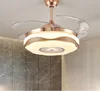 LED Invisible Fan Light Bluetooth Audio Afstandsbediening Moderne Plafondlampen voor Eetkamer Woonhuisverlichting Lamp