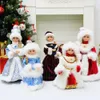 Elektryczne Santa Claus Snow Maiden Muzyczne lalki Pluszowe Zabawki Ozdoby Choinkowe Ozdoby Dekoracji Figurki Home Decor Gift Navidad 211018