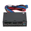 MULTIFUNTION 5.25 "Media Dashboard Card Reader USB 3.0 HUB ESATA SATA Frontpanel för Optical Drives Bay SD MS CF TF M2 MMC MS CARDS Läsare