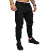 2019 nya manliga byxor mens joggare solida multi-pocket byxor sweatpants höst män byxor hip humle harem joggers byxor m-4xl x0723