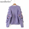 Maglione lavorato a maglia ricamato Cardigan da donna Befree Flower Pull Femme Hiver Cappotto per il tempo libero Truien Dames Autunno 210604