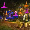 Halloween décoration chapeaux accessoires LED String lumières rougeoyantes Sorcière Hat Scène Disposition Magicien Sorcieress Chapeau Wizard Casquette