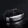 Link Bracelets Chain Black Bracelet Men Wristband Punk Style Simple Rubber Charm Pulsera Hombre Jewelry