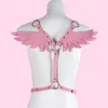 Belts Leather Harness Women Pink Waist Sword Belt Angel Wings Punk Gothic Clothes Rave Outfit Party Jewelry Gifts Kawaii Accessori257W