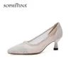 SOPHITINA, zapatos de tacón para mujer, tacones finos para oficina, punta estrecha, clásicos, tacones bajos, zapatos de tacón de malla con costuras, zapatos de verano para mujer SO510 210513