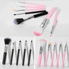 Zwart roze 5 make-up borstels set oogschaduw blozen losse poeder make-ups borstel