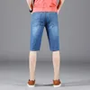 Męskie dżinsy 2021 Letnia młodzież dopasowane proste drelichowe szorty klasyczne marki odzież cienka rozciągliwość moda casual