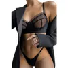 Sexy set lingerie para mulheres plisse 2 peça lace roupa interior terno subjuir sutiã com nervuras e panty sets valentine