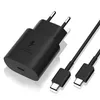 Caricabatterie 2 in 1 di qualità OEM Note 10 Cavo di ricarica rapida USB C 1 m 3FT Caricatore rapido UE USA 20 W Spina di alimentazione 25 W per Samsung Galaxy Note10 S10 S20 S21 EP-TA800 con scatola al dettaglio