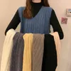 Весна осень кашемировый вязаный свитер жилет женщины без рукавов женский корейский стиль короткие шикарные вершины 210421