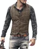 Mens Suit Vests Brown Black Grey Waistcoat Punk Style Blazer Vest Man Plaid Steampunk Jacket Striped Tweed V-ringen Slim Fit Wedding Veste Clothing