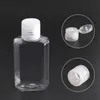 30ml 60ml Tom Pet Plastflaska med Flip Cap Transparenta fyrkantiga Formflaskor för sminkvätska Engångshanden Sanitizer Gel