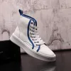 Abito da sposa in stile britannico Scarpe da festa Fashion High Top Lace-Up Elevator Sneakers da uomo casual Classic 4 stagioni Punta tonda Designer per il tempo libero Mocassini da passeggio