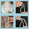 Colliers de perles pendentifs bijoux 7-8mm baroque blanc collier de perles naturelles 22 pouces tour de cou de mariée cadeau livraison directe 2021 Poger