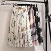 Surmiitro Langer Rock Frauen für Frühling Sommer Dame Koreanischer Stil Weiß Schwarz Chiffon Sonne Schule Hohe Taille Midi Weiblich 210619