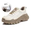 2022 Spring Nieuwe Dames Casual Running Schoenen Dikke Rubber Bottom All-Match Echt lederen sneakers